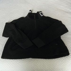 DKNY Black Sherpa Pullover, Size M